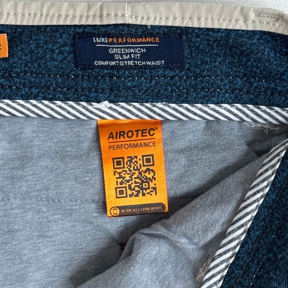 Tailor Vintage Greenwich Slim Fit Pants 36x32 Khaki Tan Airotec Luxe Performance - Picture 3 of 9